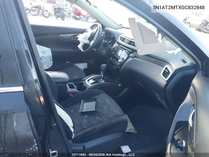 2016 NISSAN ROGUE VIN 5N1AT2MTXGC832848 — фото 5