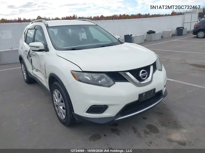 NISSAN ROGUE 2016, VIN 5N1AT2MT2GC732467