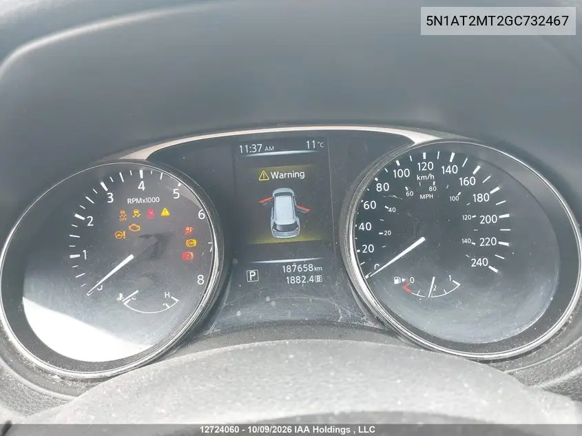 2016 NISSAN ROGUE VIN 5N1AT2MT2GC732467 — фото 7
