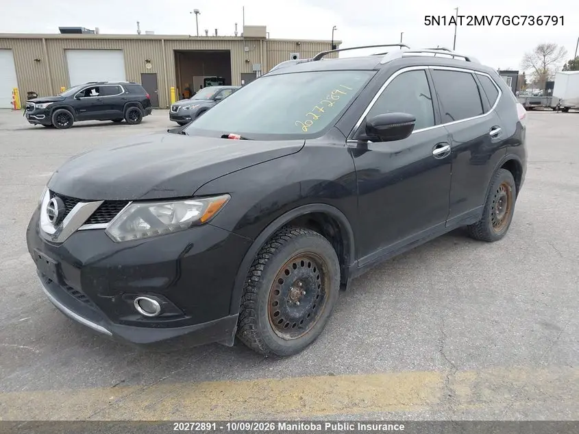 2016 NISSAN ROGUE VIN 5N1AT2MV7GC736791 — фото 2