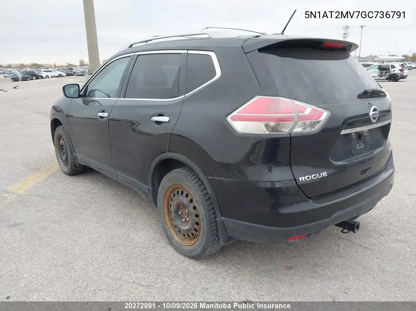 2016 NISSAN ROGUE VIN 5N1AT2MV7GC736791 — фото 3