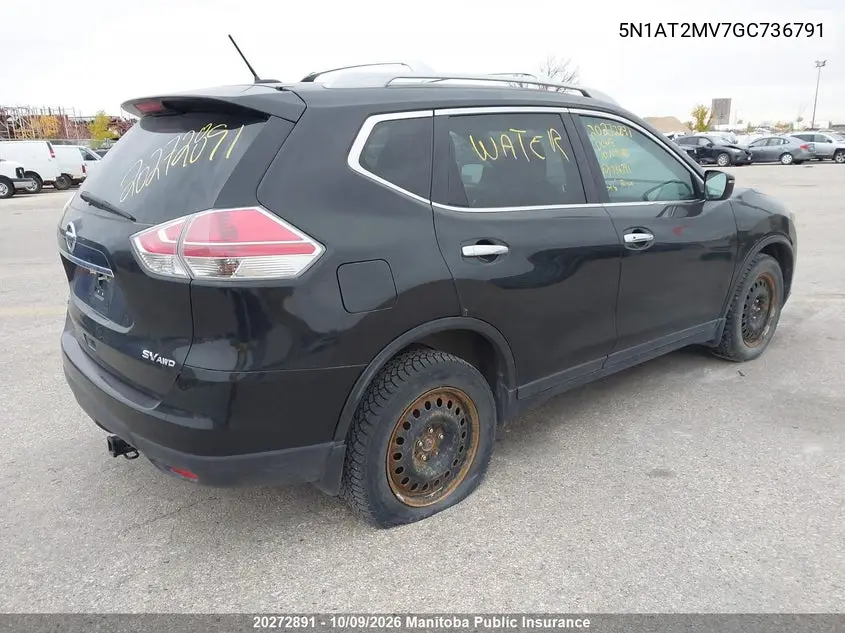 2016 NISSAN ROGUE VIN 5N1AT2MV7GC736791 — фото 4