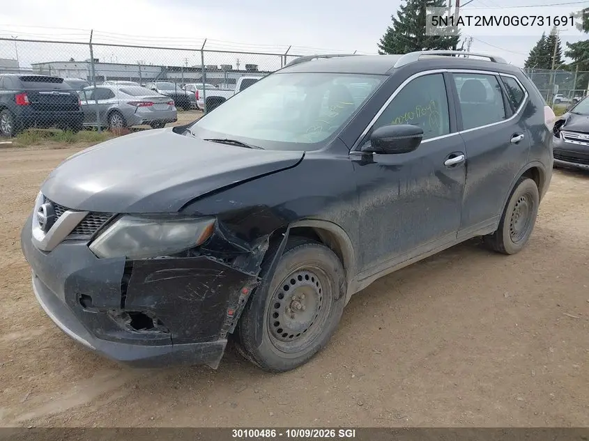 2016 NISSAN ROGUE VIN 5N1AT2MV0GC731691 — фото 2