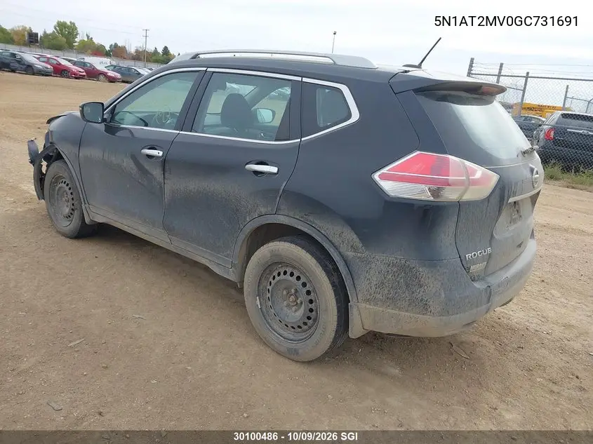 2016 NISSAN ROGUE VIN 5N1AT2MV0GC731691 — фото 3