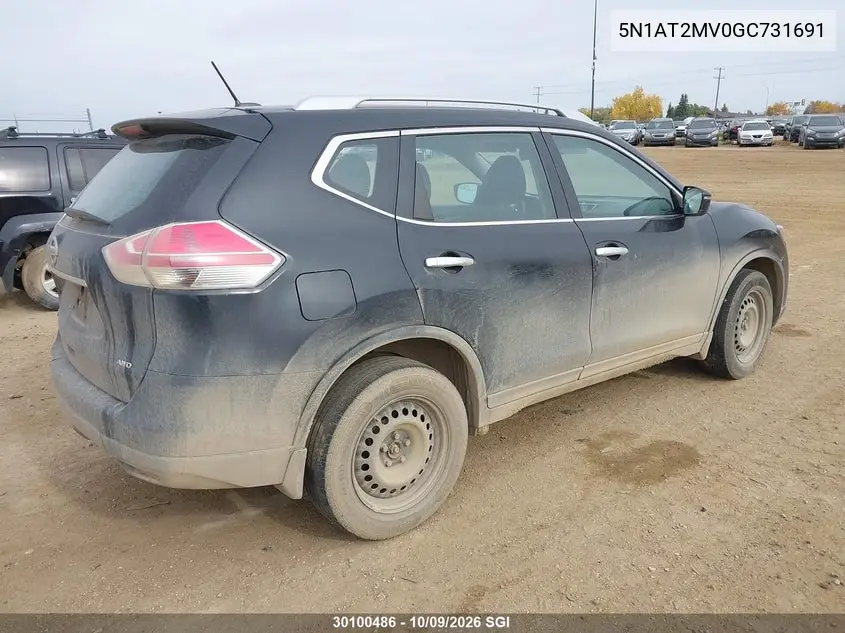 2016 NISSAN ROGUE VIN 5N1AT2MV0GC731691 — фото 4