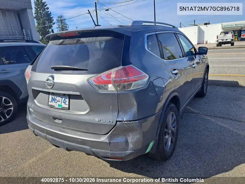 NISSAN ROGUE 2016, VIN 5N1AT2MV7GC896718