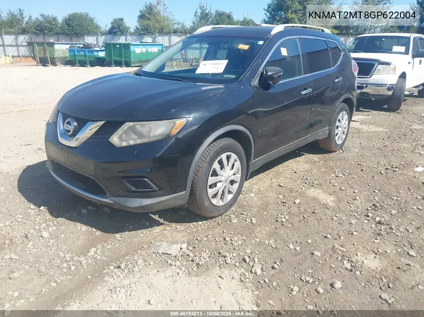 2016 NISSAN ROGUE VIN KNMAT2MT8GP622004 — фото 2