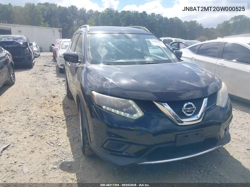 NISSAN ROGUE 2016, VIN JN8AT2MT2GW000525