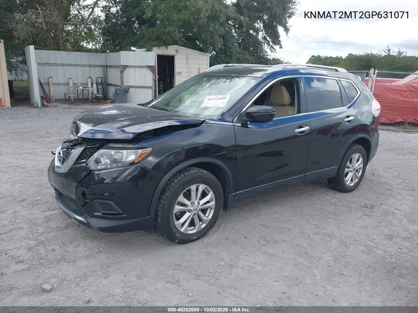 2016 NISSAN ROGUE VIN KNMAT2MT2GP631071 — фото 2