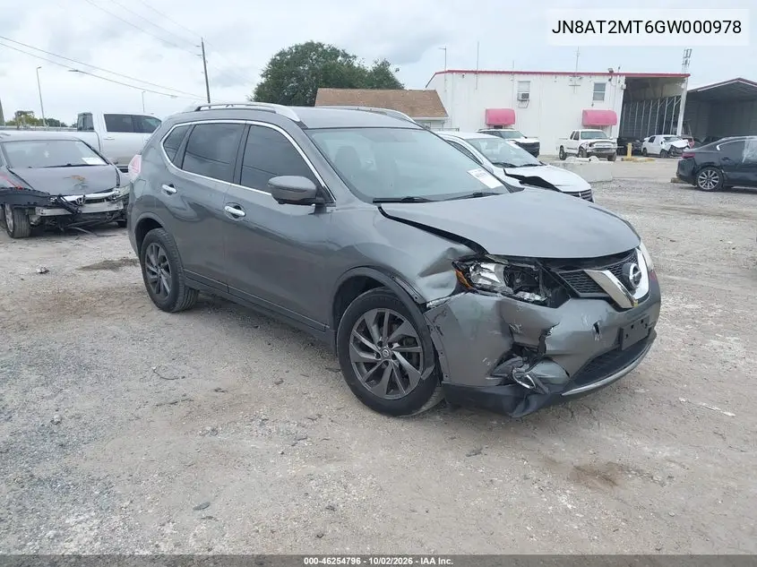NISSAN ROGUE 2016, VIN JN8AT2MT6GW000978