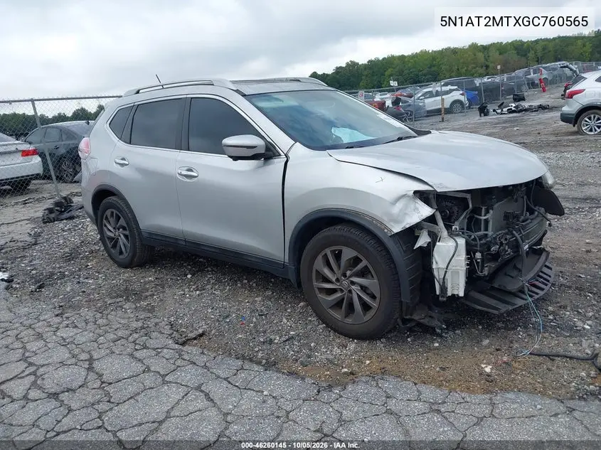 2016 NISSAN ROGUE VIN 5N1AT2MTXGC760565 — фото 2