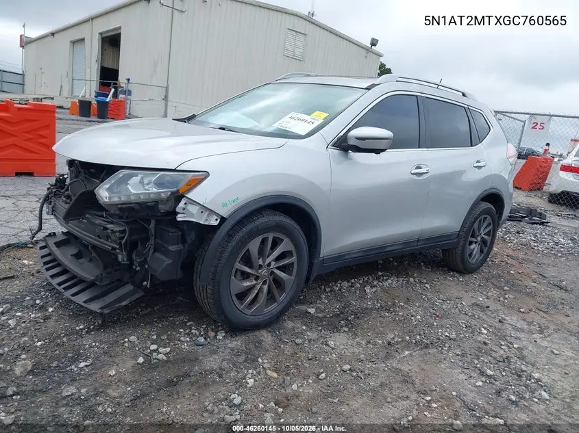 2016 NISSAN ROGUE VIN 5N1AT2MTXGC760565 — фото 3