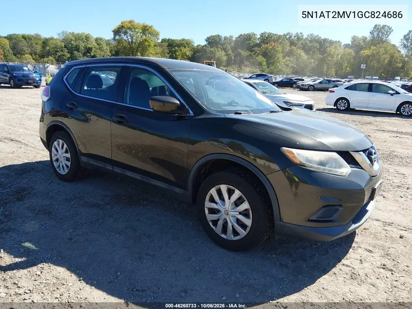 NISSAN ROGUE 2016, VIN 5N1AT2MV1GC824686