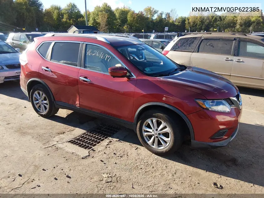 NISSAN ROGUE 2016, VIN KNMAT2MV0GP622385