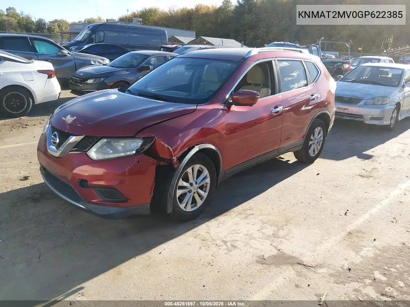 2016 NISSAN ROGUE VIN KNMAT2MV0GP622385 — фото 2