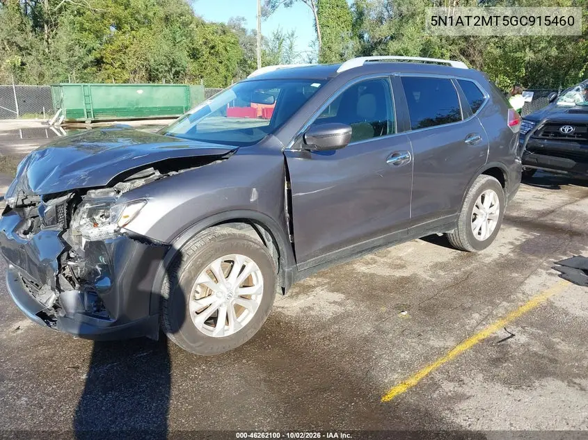 2016 NISSAN ROGUE VIN 5N1AT2MT5GC915460 — фото 2
