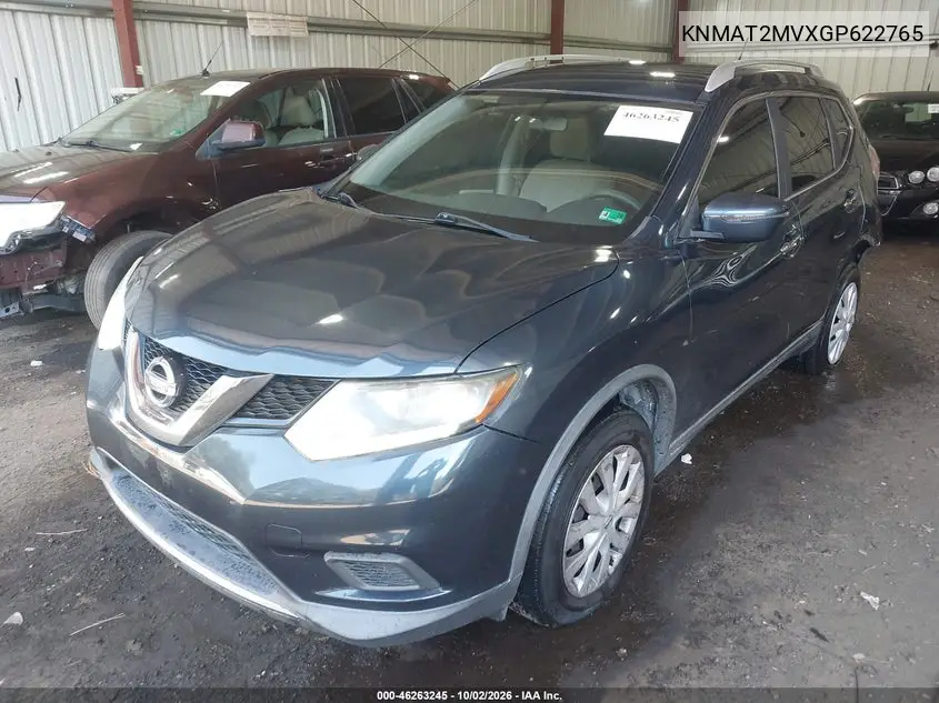 2016 NISSAN ROGUE VIN KNMAT2MVXGP622765 — фото 2