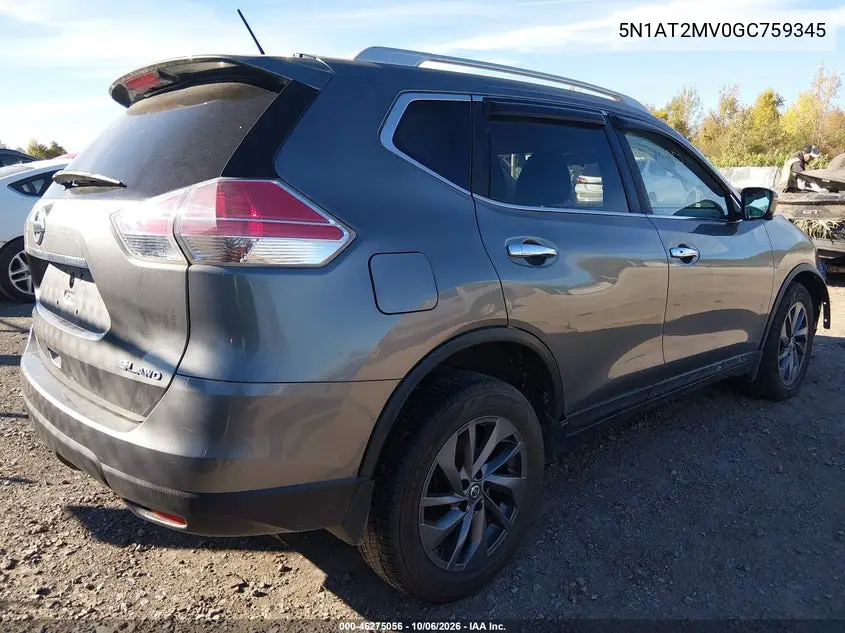 2016 NISSAN ROGUE VIN 5N1AT2MV0GC759345 — фото 4