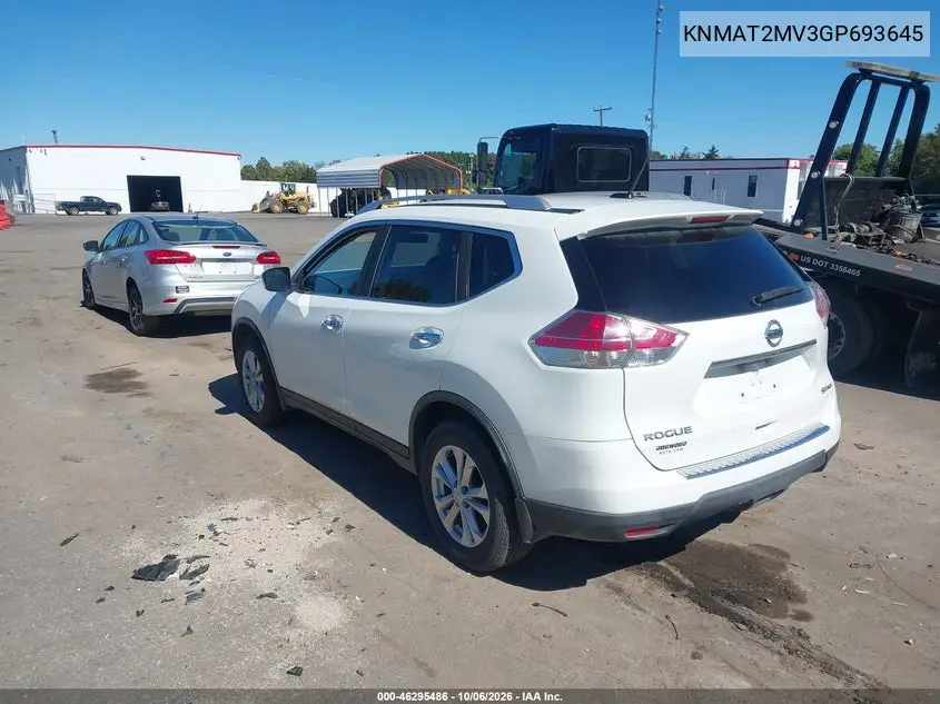 2016 NISSAN ROGUE VIN KNMAT2MV3GP693645 — фото 3