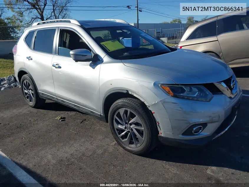NISSAN ROGUE 2016, VIN 5N1AT2MT3GC866341