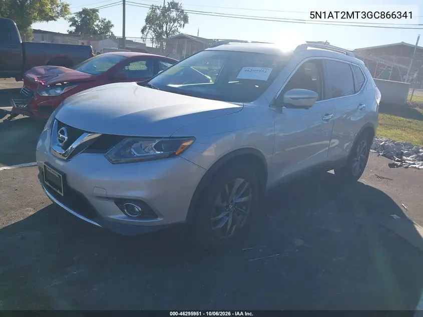 2016 NISSAN ROGUE VIN 5N1AT2MT3GC866341 — фото 2