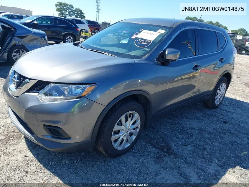 2016 NISSAN ROGUE VIN JN8AT2MT0GW014875 — фото 2