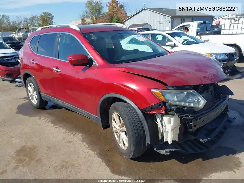 NISSAN ROGUE 2016, VIN 5N1AT2MV5GC882221