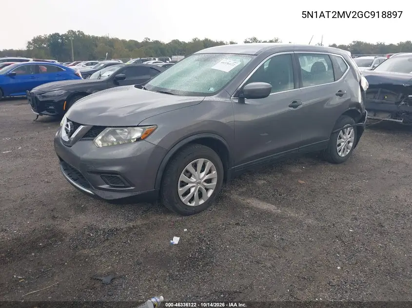 2016 NISSAN ROGUE VIN 5N1AT2MV2GC918897 — фото 2
