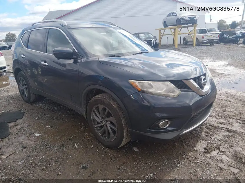 NISSAN ROGUE 2016, VIN 5N1AT2MV6GC835778