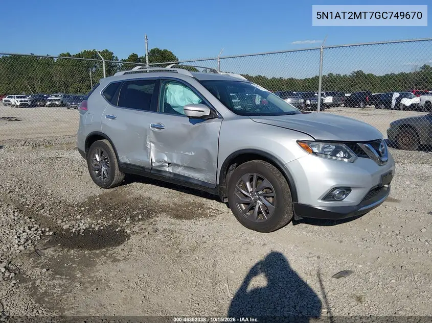 NISSAN ROGUE 2016, VIN 5N1AT2MT7GC749670