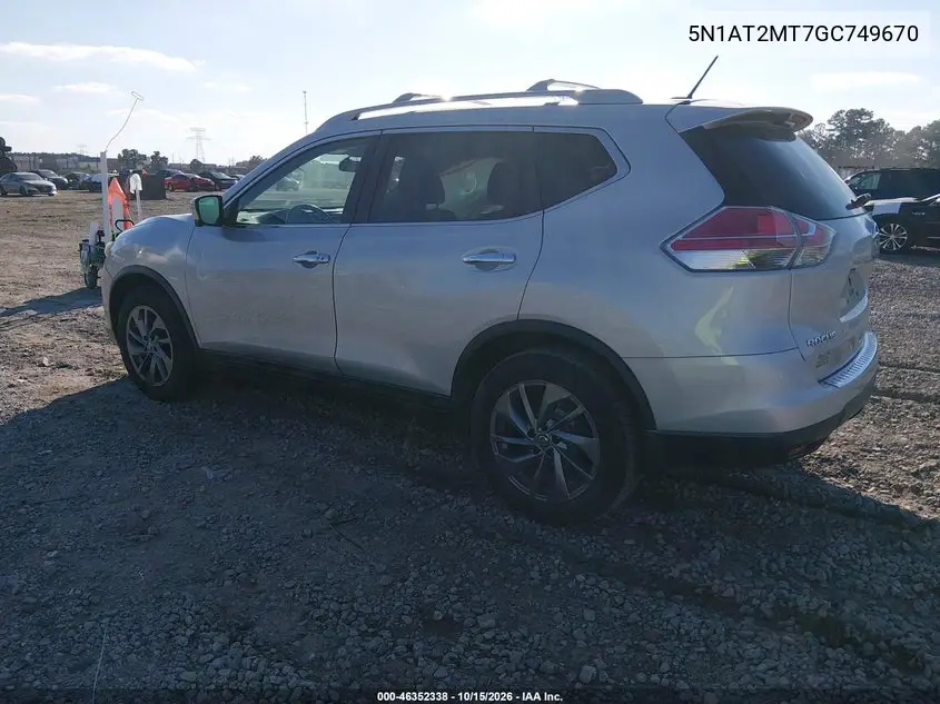 2016 NISSAN ROGUE VIN 5N1AT2MT7GC749670 — фото 3
