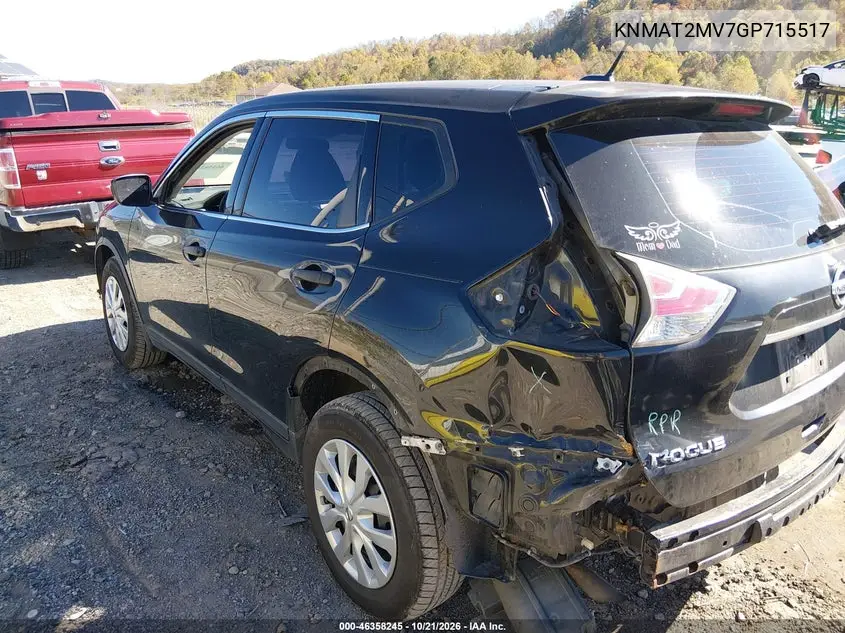 2016 NISSAN ROGUE VIN KNMAT2MV7GP715517 — фото 3