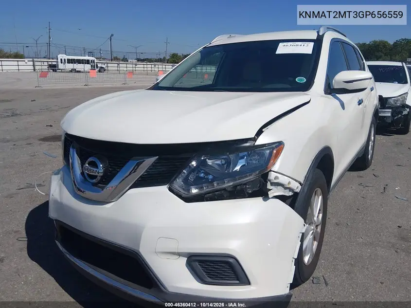 2016 NISSAN ROGUE VIN KNMAT2MT3GP656559 — фото 2