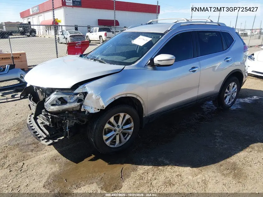 2016 NISSAN ROGUE VIN KNMAT2MT3GP725427 — фото 2
