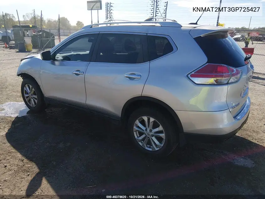 2016 NISSAN ROGUE VIN KNMAT2MT3GP725427 — фото 3