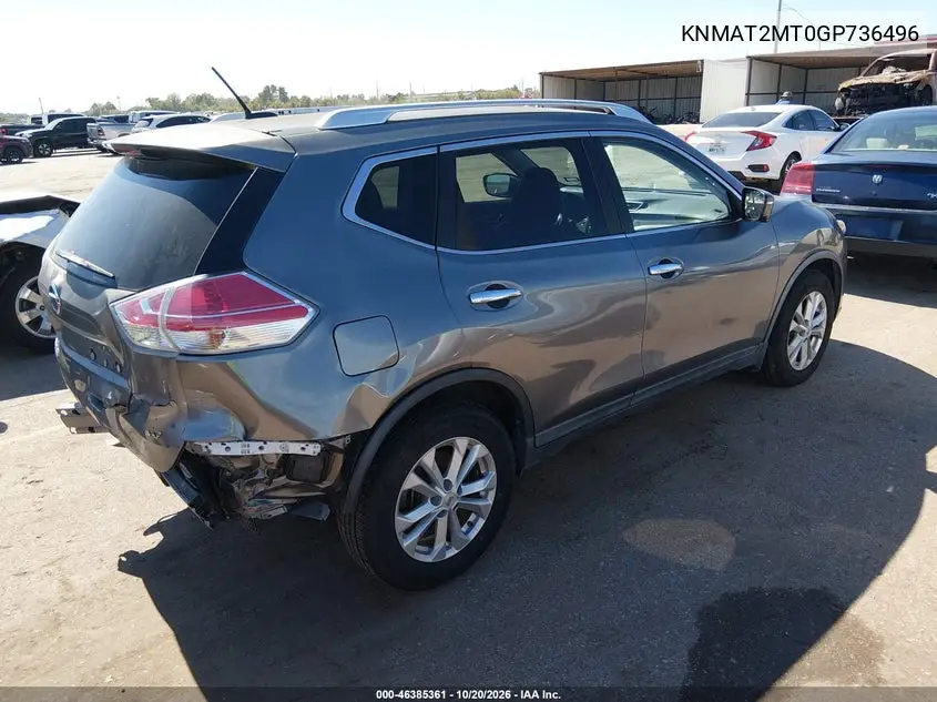 2016 NISSAN ROGUE VIN KNMAT2MT0GP736496 — фото 4