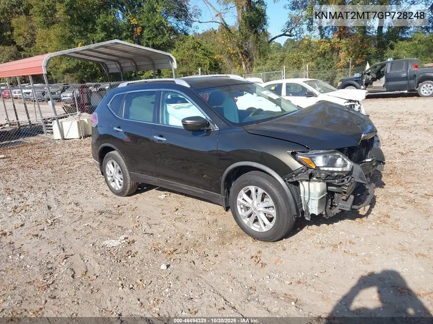 NISSAN ROGUE 2016, VIN KNMAT2MT7GP728248