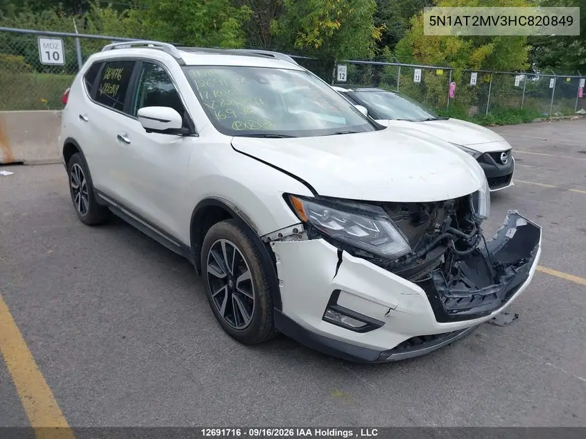 NISSAN ROGUE 2017, VIN 5N1AT2MV3HC820849