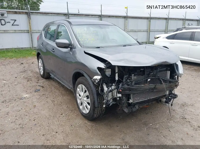 NISSAN ROGUE 2017, VIN 5N1AT2MT3HC865420