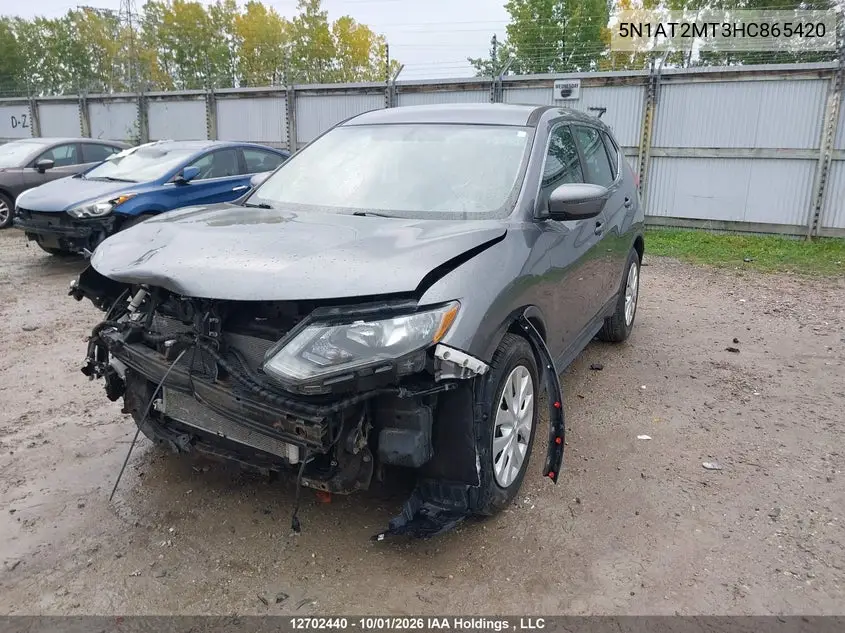 2017 NISSAN ROGUE VIN 5N1AT2MT3HC865420 — фото 2