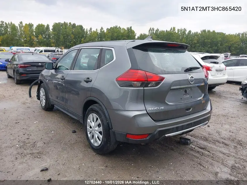2017 NISSAN ROGUE VIN 5N1AT2MT3HC865420 — фото 3