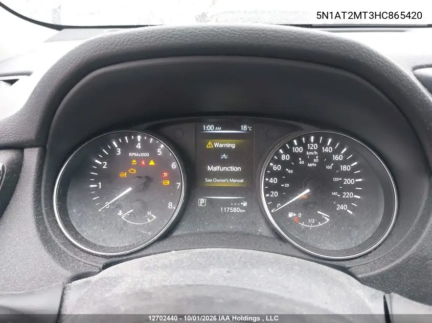 2017 NISSAN ROGUE VIN 5N1AT2MT3HC865420 — фото 7