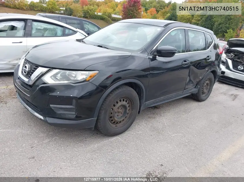 2017 NISSAN ROGUE VIN 5N1AT2MT3HC740515 — фото 2