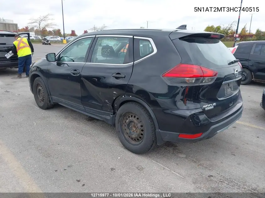 2017 NISSAN ROGUE VIN 5N1AT2MT3HC740515 — фото 3
