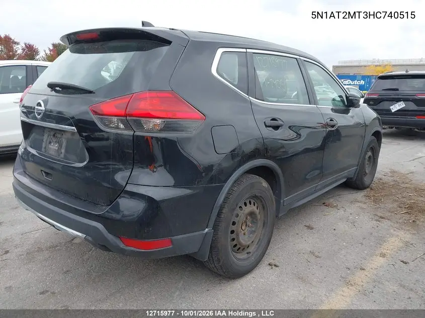 2017 NISSAN ROGUE VIN 5N1AT2MT3HC740515 — фото 4