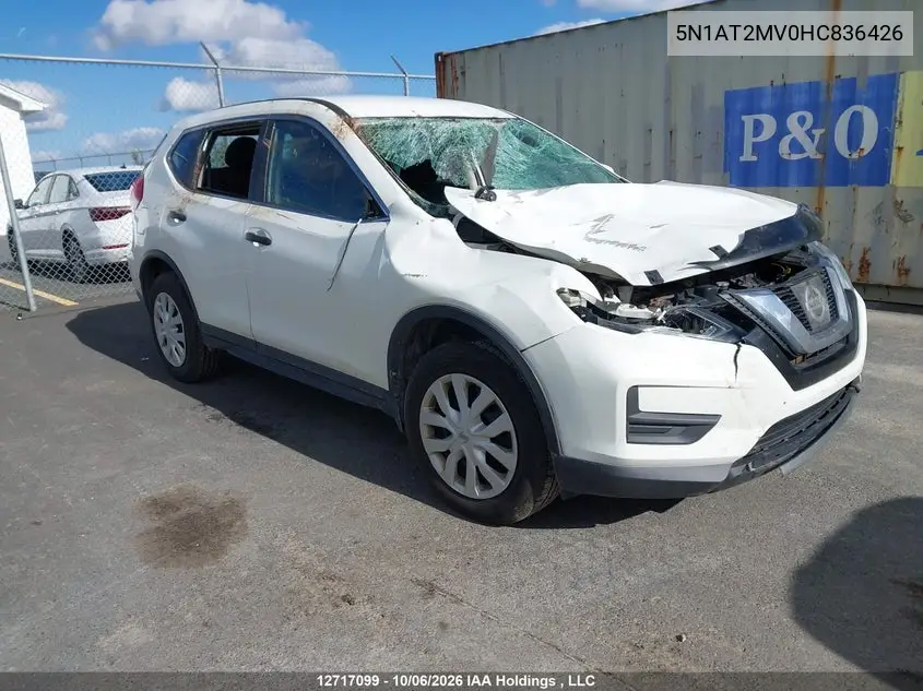 NISSAN ROGUE 2017, VIN 5N1AT2MV0HC836426
