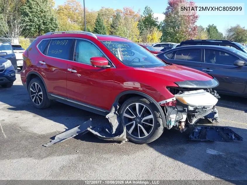 NISSAN ROGUE 2017, VIN 5N1AT2MVXHC805099
