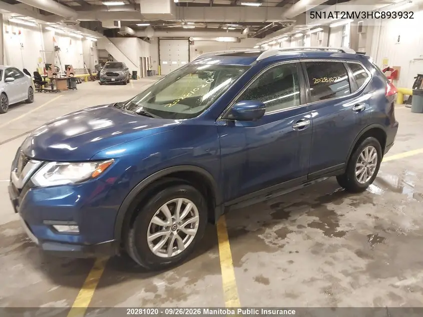 2017 NISSAN ROGUE VIN 5N1AT2MV3HC893932 — фото 2