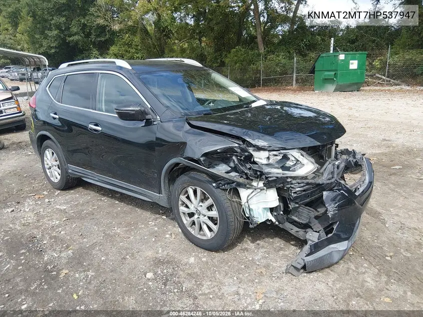 NISSAN ROGUE 2017, VIN KNMAT2MT7HP537947