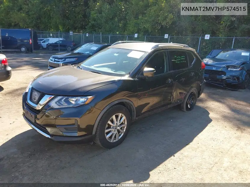 2017 NISSAN ROGUE VIN KNMAT2MV7HP574515 — фото 2